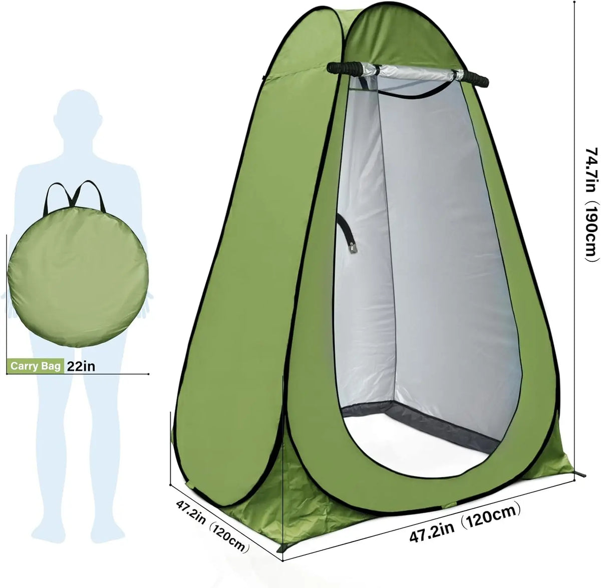 Pop Up Privacy Shower Tent For Two People Portable Setup