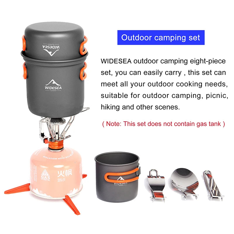 Widesea Camping Cookware Set Three Person Outdoor Tableware Kit