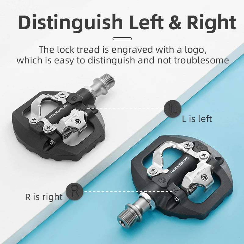 RockBros Bicycle Pedals Sealed Bearing Waterproof Anti Slip SPD