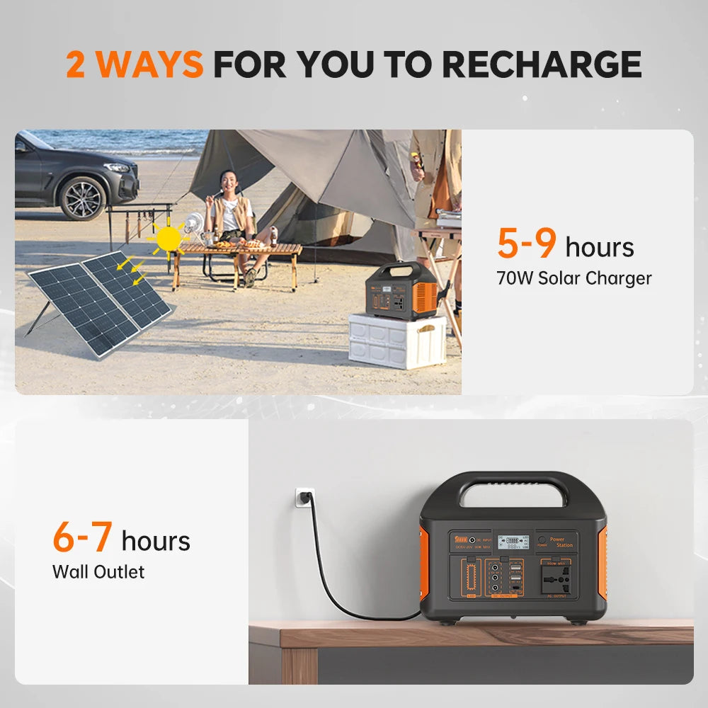 GaiaRay Portable Solar Power Station 500W 460Wh With LED Display