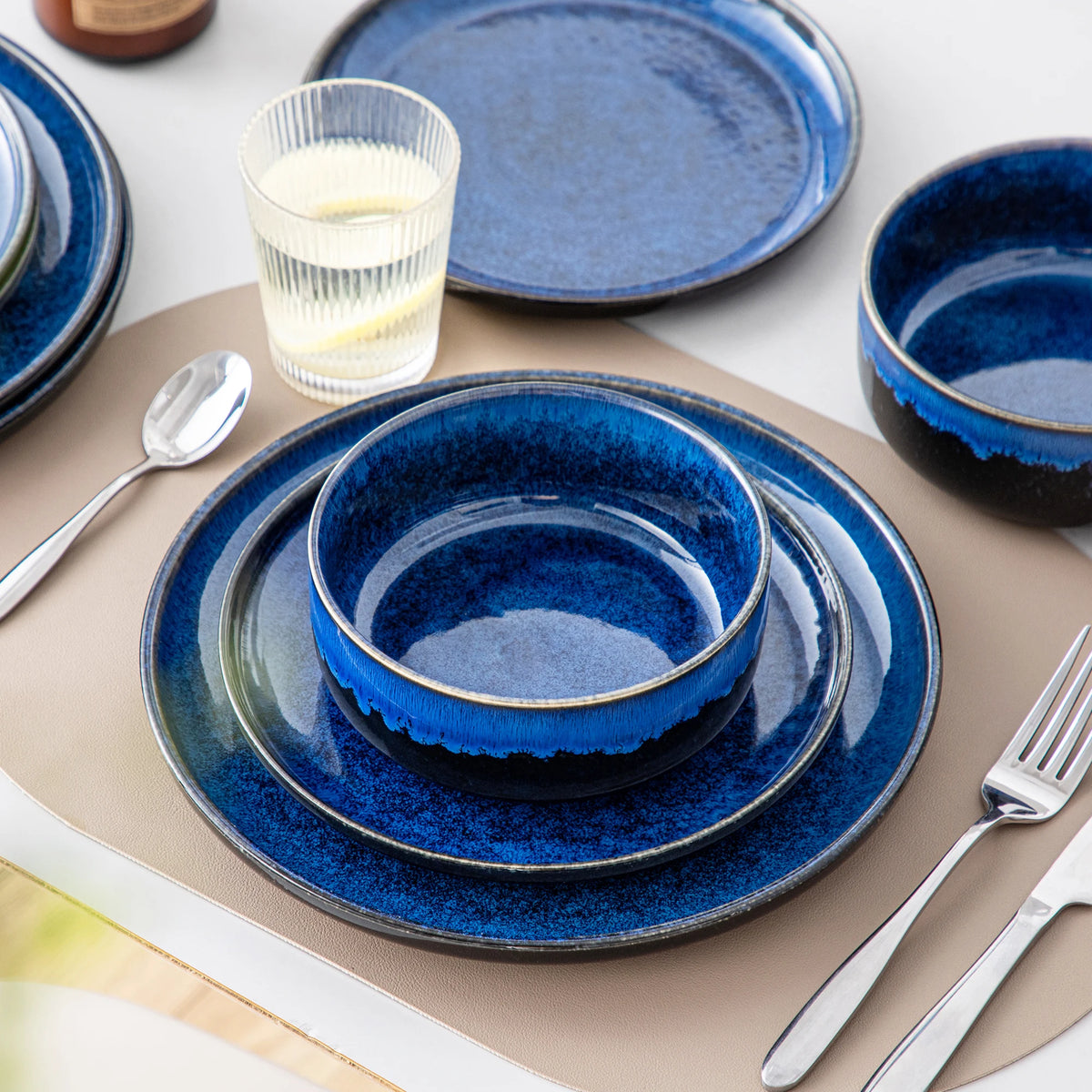 Malacasa Premium Ceramic Stoneware Dinnerware Service Set