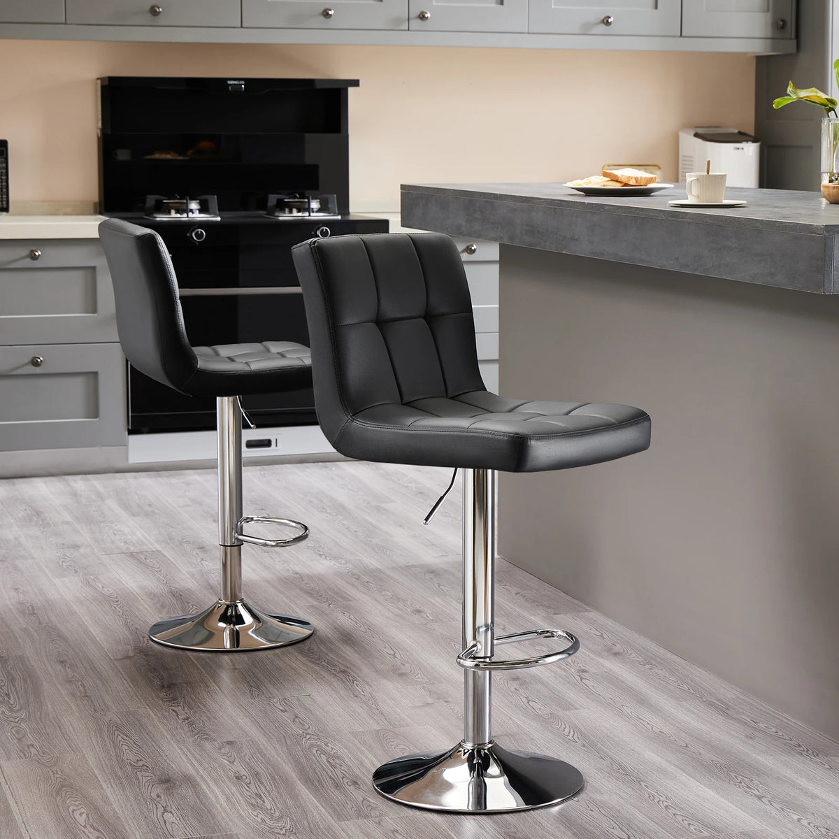 JHK Ergonomic Armless PU Leather Adjustable Swivel Office Chair