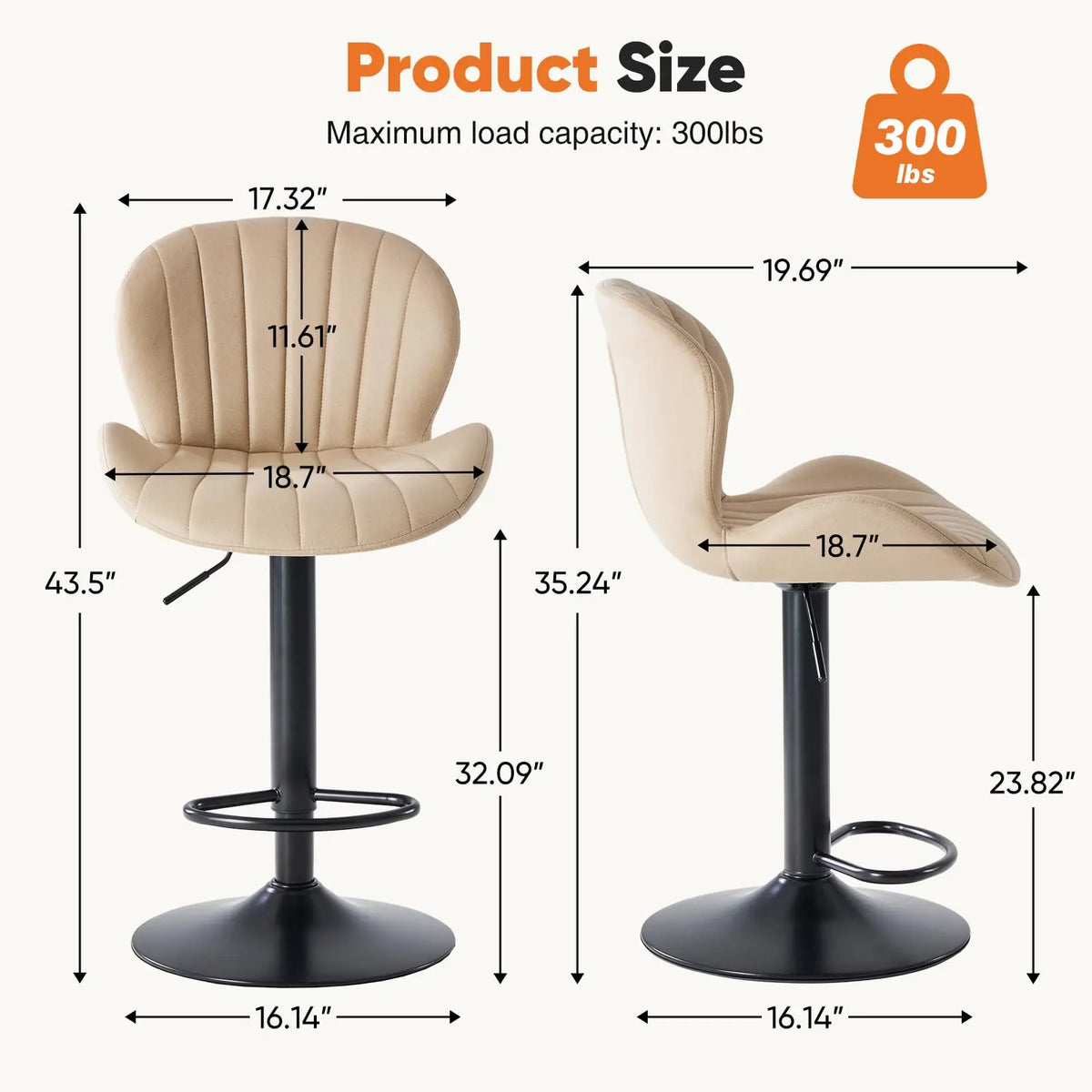 JHK Modern Set Of 2 Fabric Upholstered Dining Kitchen Chairs