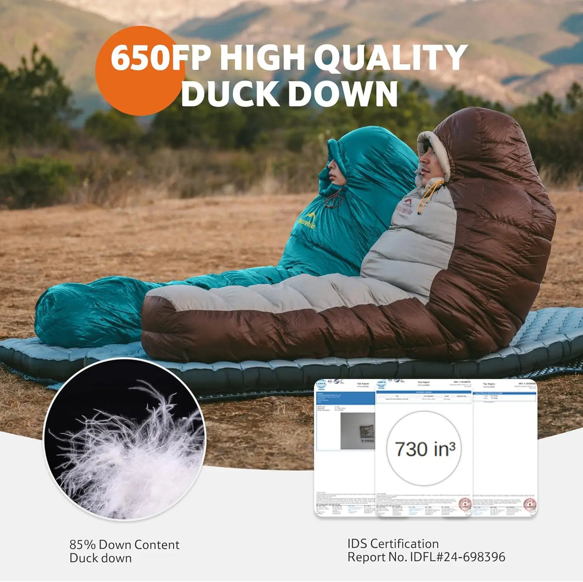 Mummy Down Sleeping Bag For Adults Cold Weather Camping Hiking