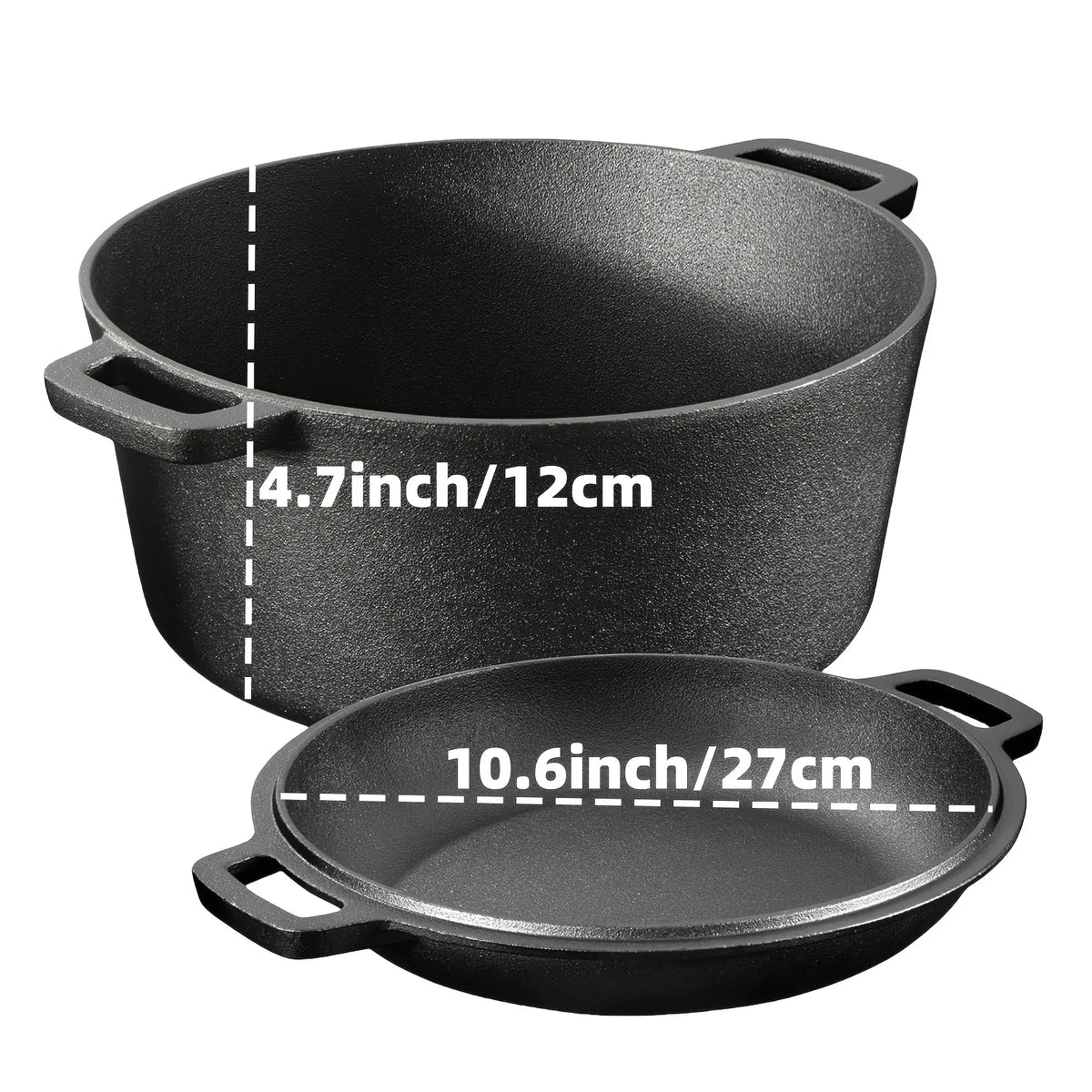 AEDG Cast Iron Skillet Set Three Piece Pre Seasoned Pans