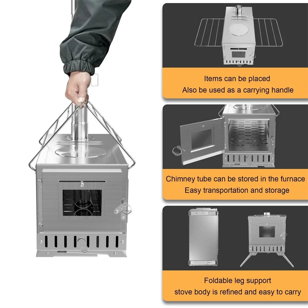 Unho Portable Hot Tent Wood Burning Stove