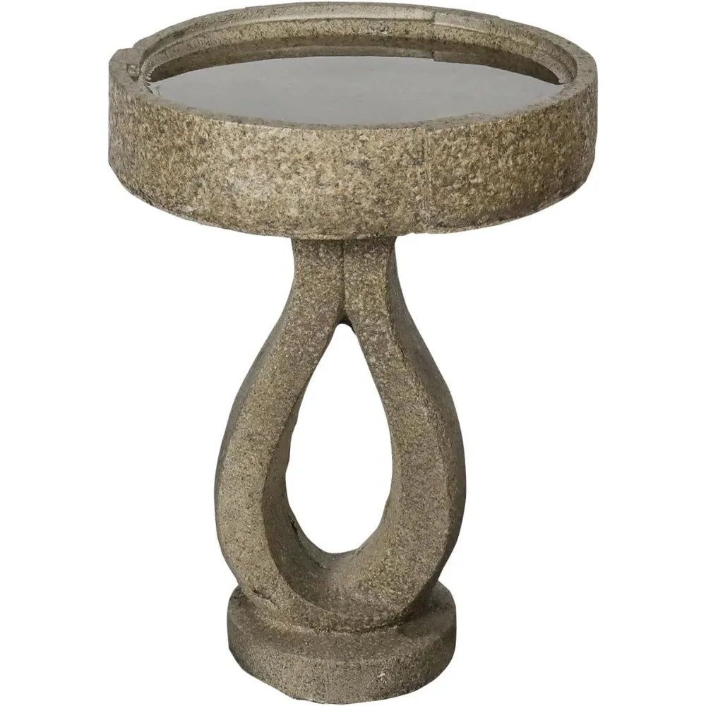 Concrete Modern Garden Bird Bath With Geometric Pedestal Decoration