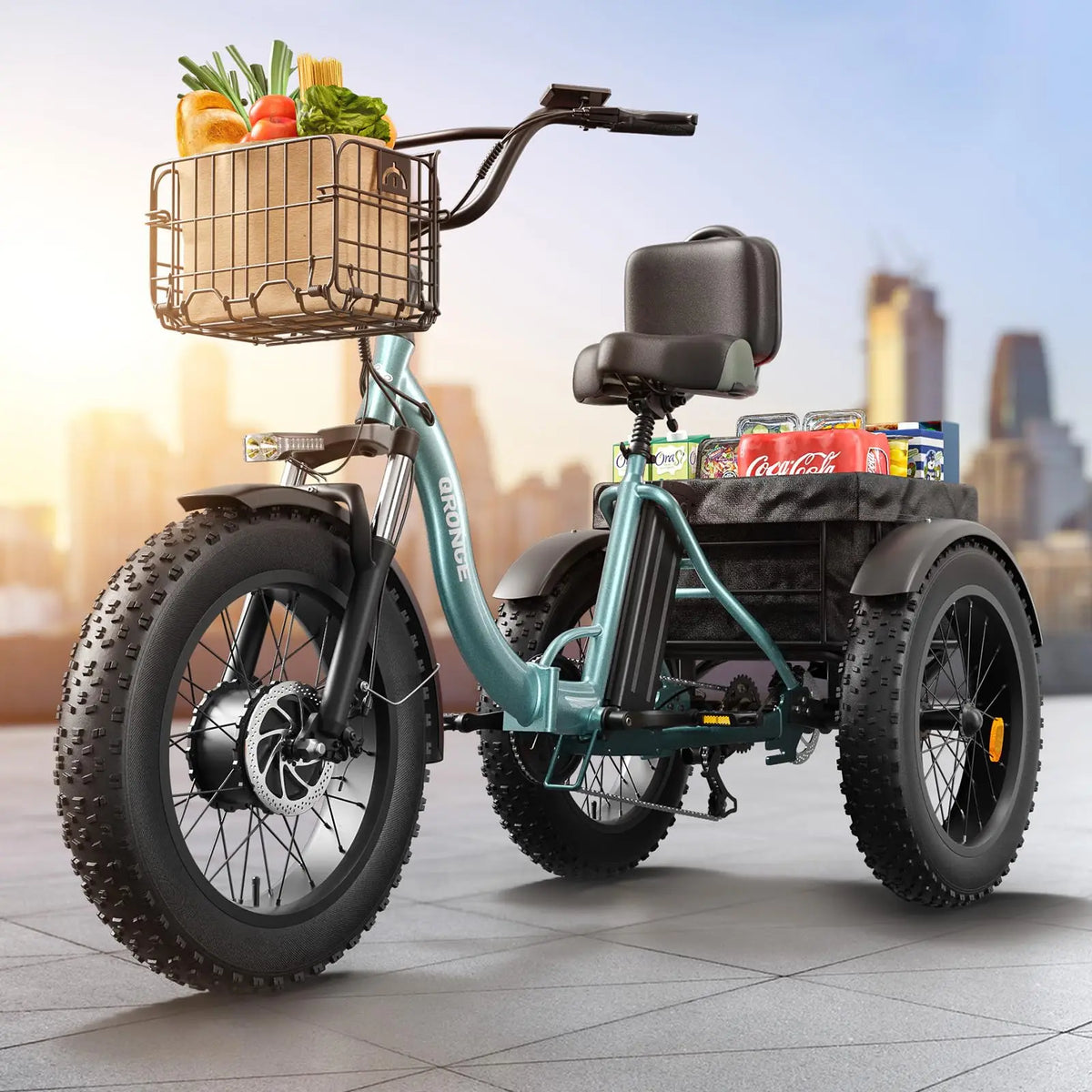 Qronge Electric Folding Tricycle 960W Fat Tire Trike