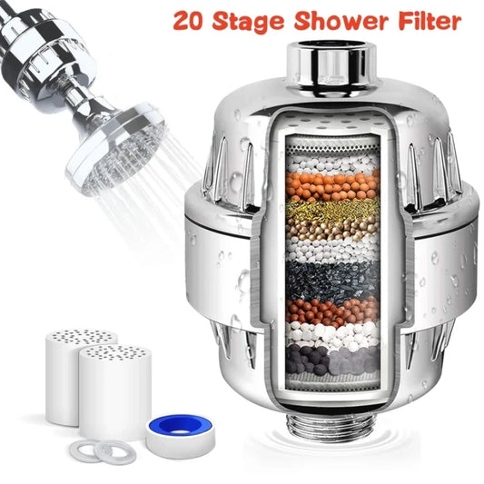 High Output 15-20 Stage Shower Water Filter Removes Chlorine