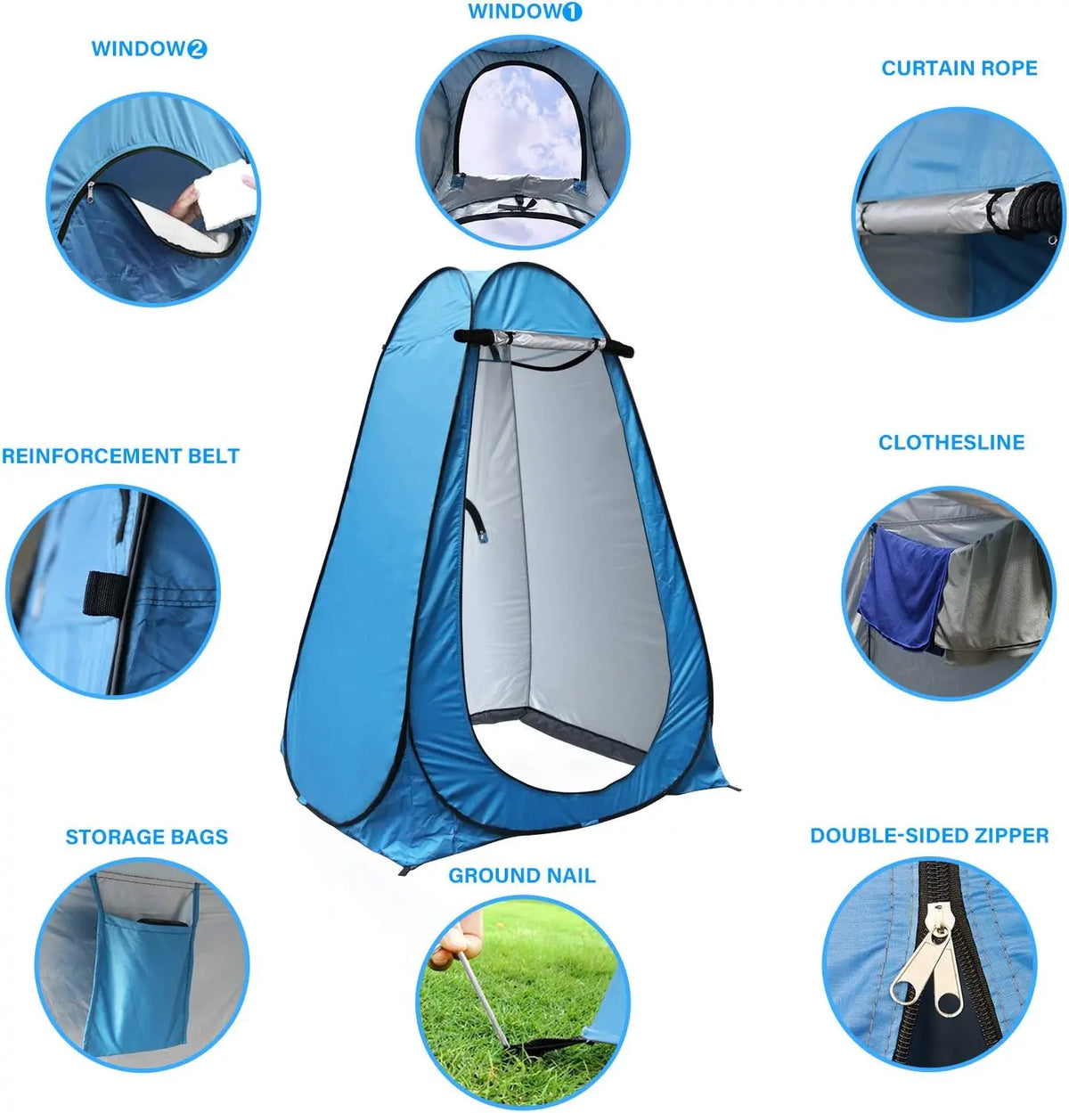 Pop Up Privacy Shower Tent For Two People Portable Setup