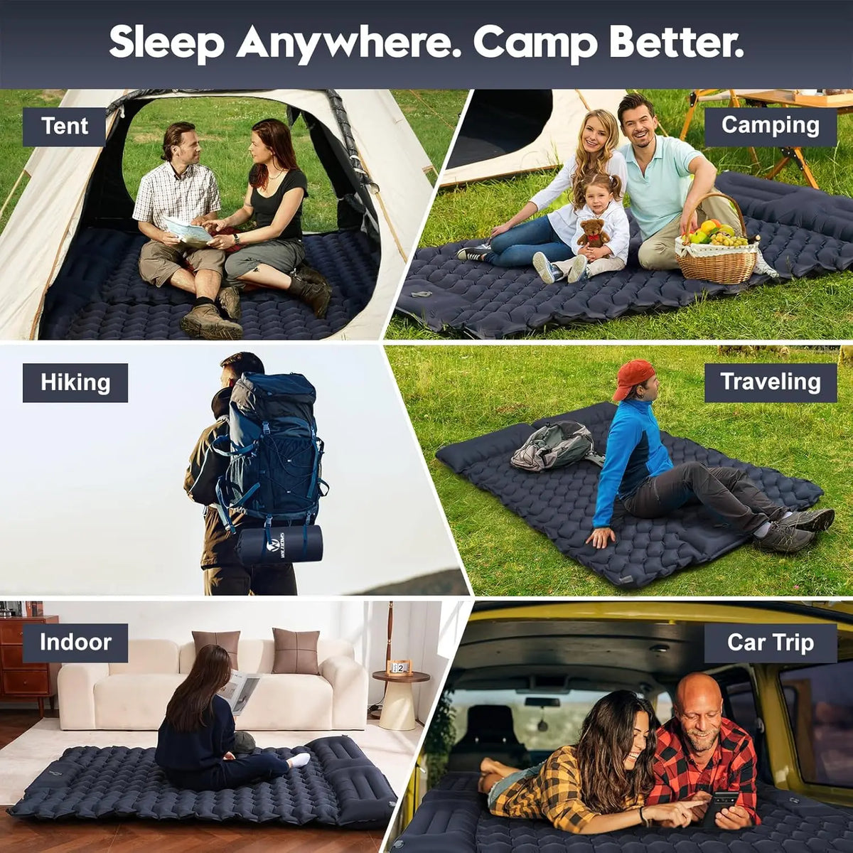 Foldable Outdoor Camping Inflatable Mattress for Indoor Use