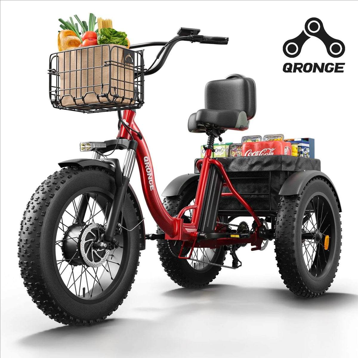 Qronge Electric Folding Tricycle 960W Fat Tire Trike