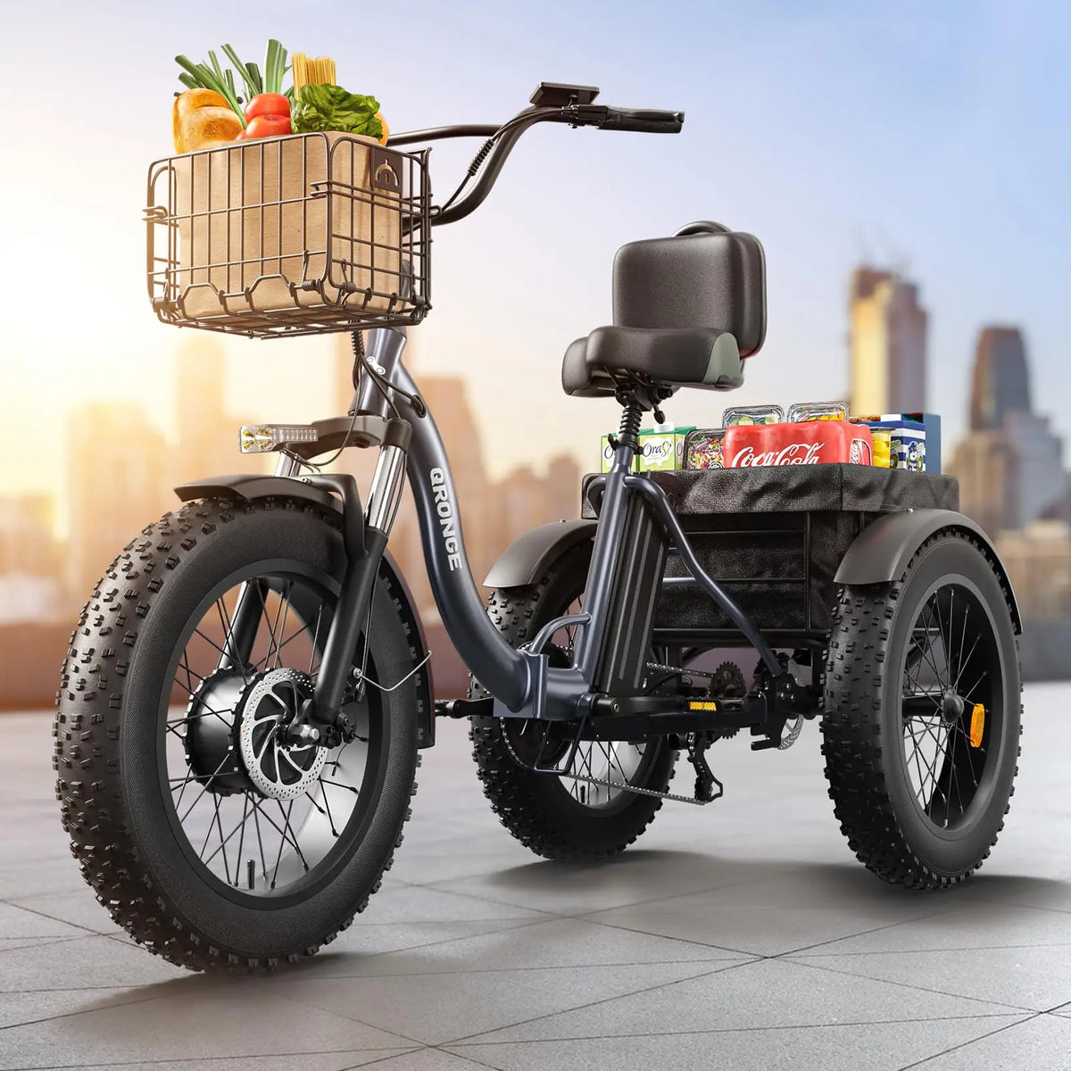 Qronge Electric Folding Tricycle 960W Fat Tire Trike