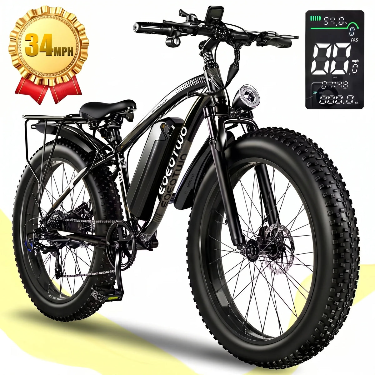 Eoeotwo Heavy Duty Ebike With Front Suspension And Rear Rack