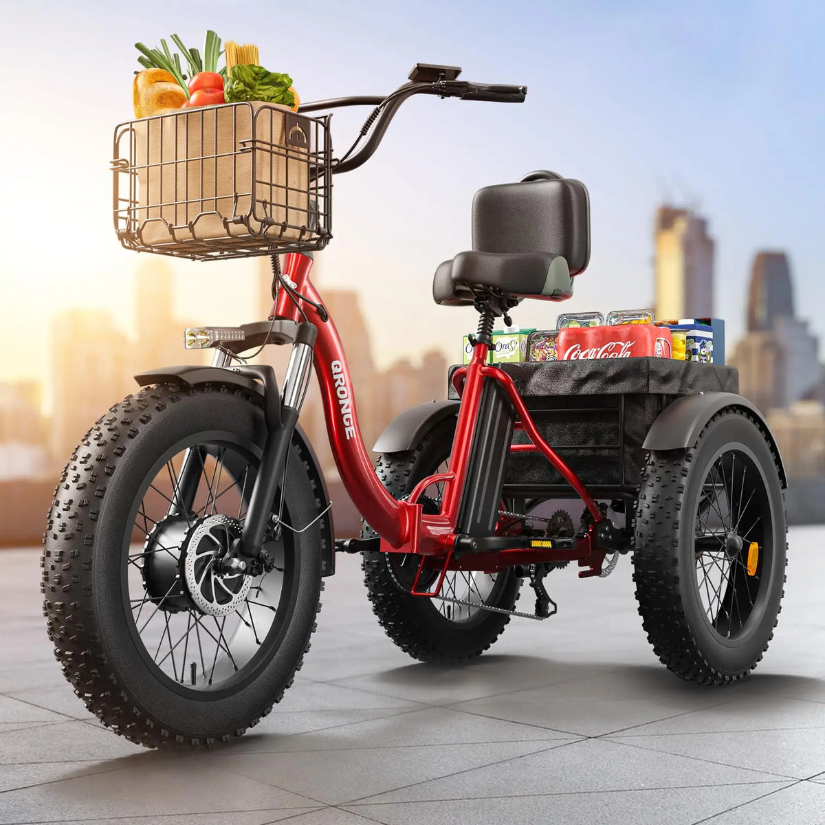 Qronge Electric Folding Tricycle 960W Fat Tire Trike