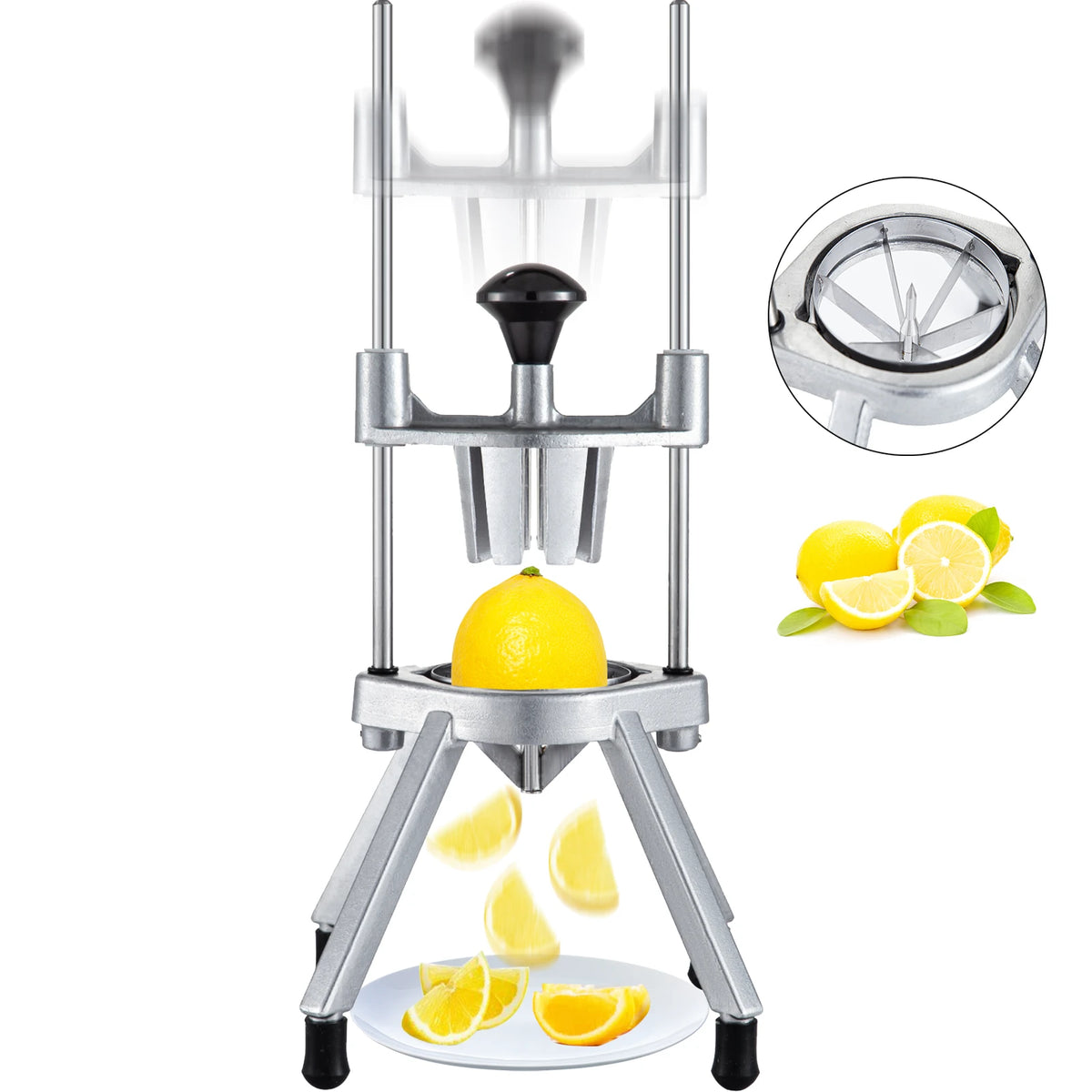 SucceBuy Stainless Steel Lemon Wedge Slicer Fruit Vegetable Cutter