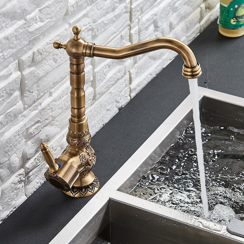 Suguword Single Hole Kitchen Sink Mixer Faucet With Swivel Spout