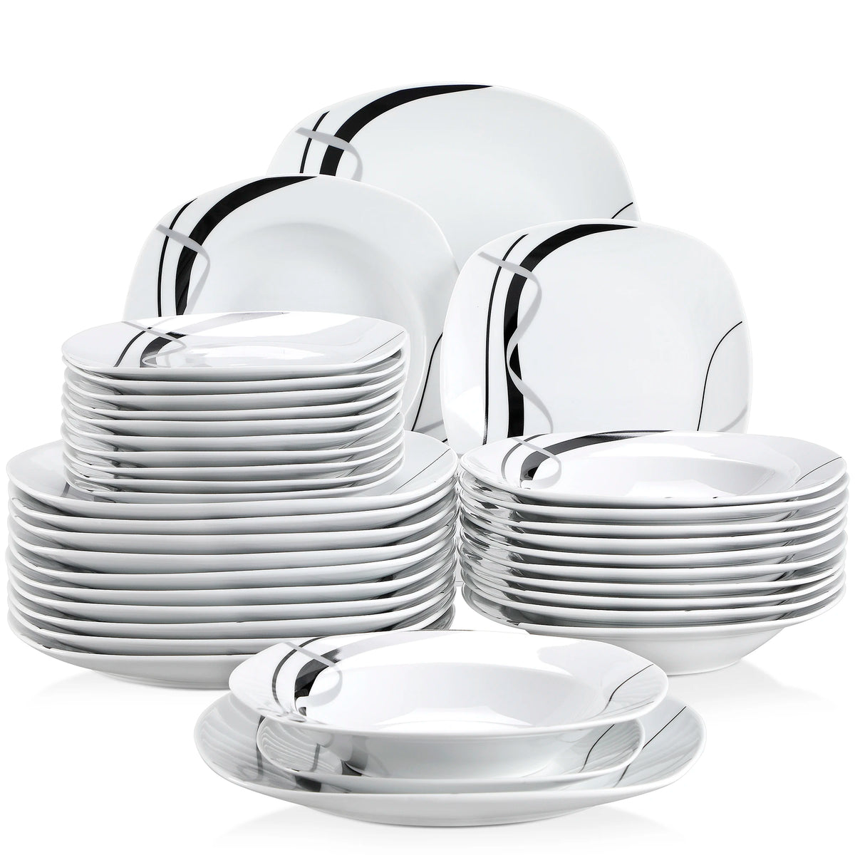 Malacasa Fiona Ceramic Striped Porcelain Dinner Set