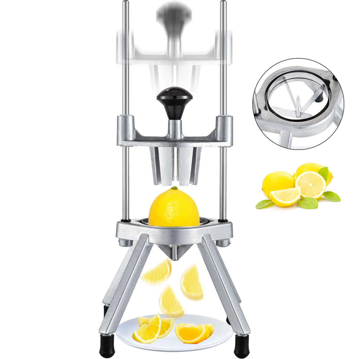 SucceBuy Stainless Steel Lemon Wedge Slicer Fruit Vegetable Cutter