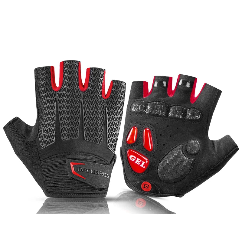 ROCKBROS Half Finger Cycling Gloves Gel Pad Breathable Non Slip