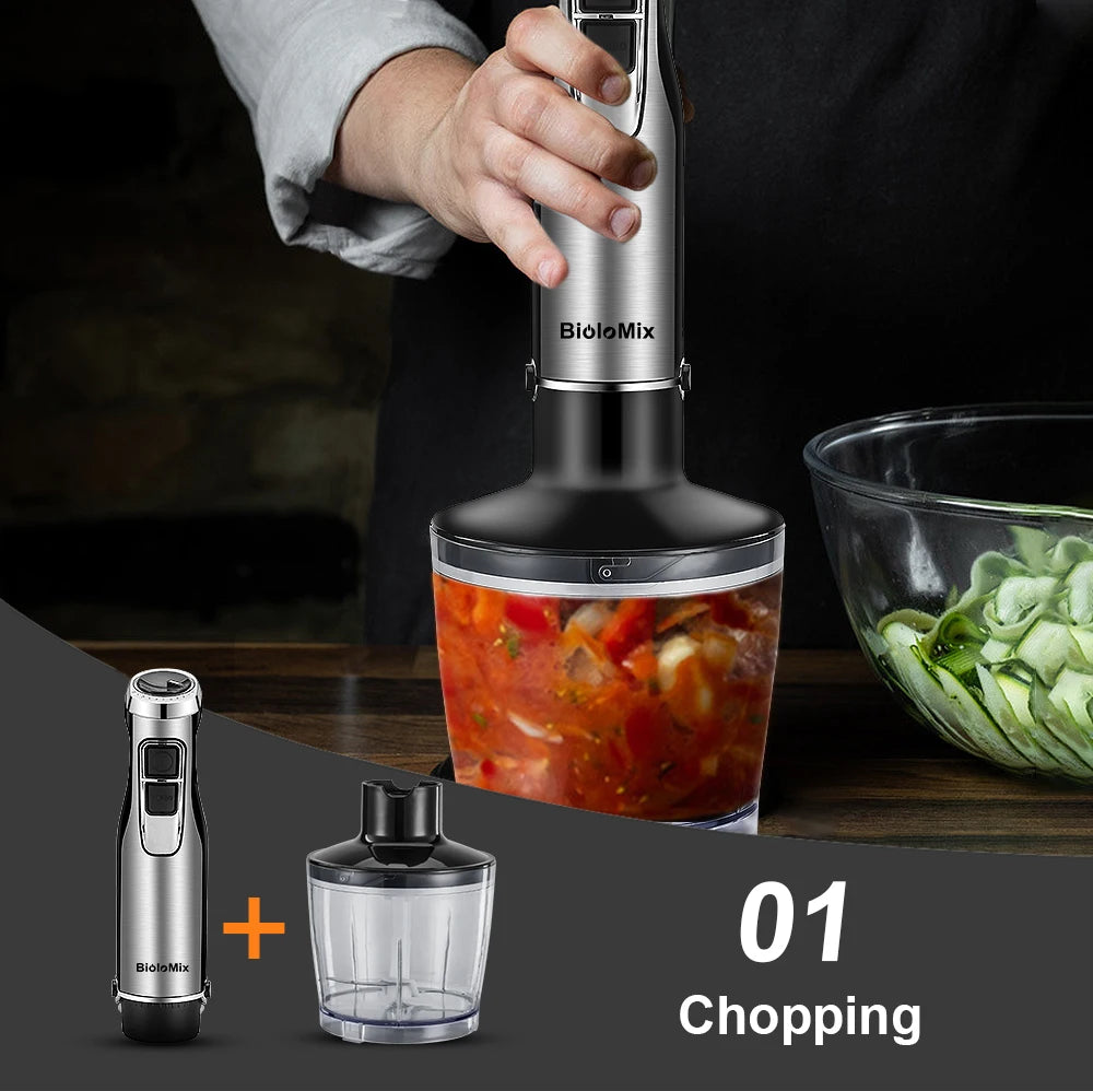 Biolomix 1200W 4-in-1 Immersion Blender With Chopper