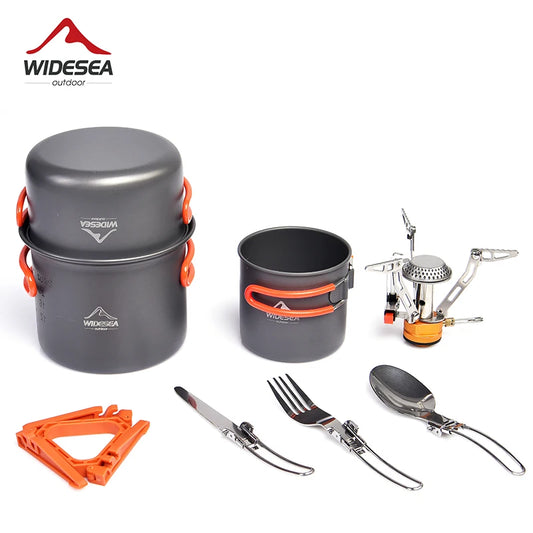 Widesea Camping Cookware Set Three Person Outdoor Tableware Kit