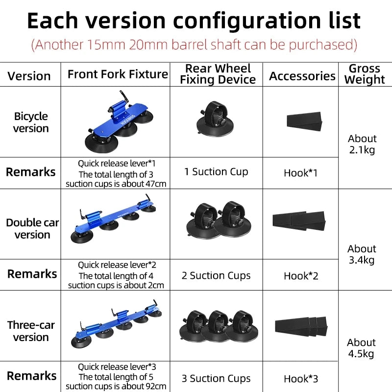 ROCKBROS Bike Roof Rack Carrier With Suction Cup Mount For Car