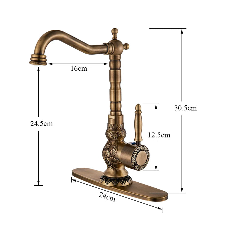 Suguword Single Hole Kitchen Sink Mixer Faucet With Swivel Spout