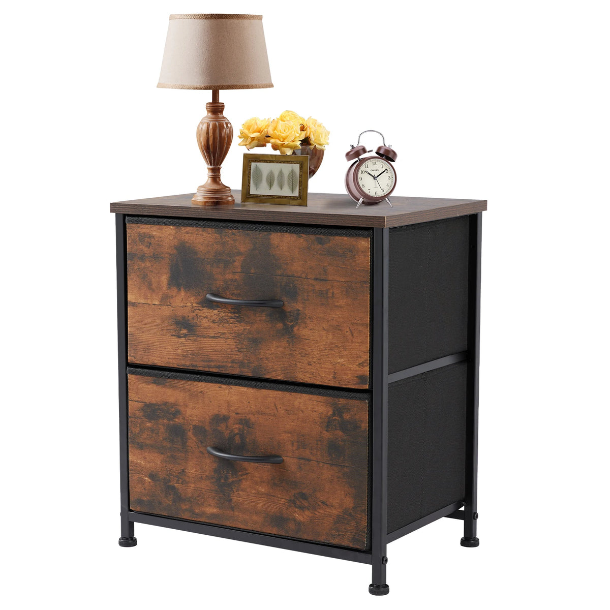 JHK Minimalist Nightstand Bedside Table With Storage Drawers