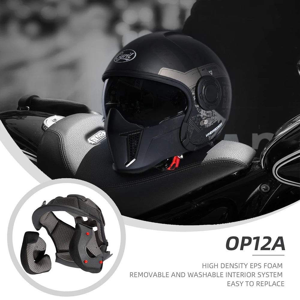 Cyril OP12A Modular Full Face Motorcycle Helmet With Dual Lens