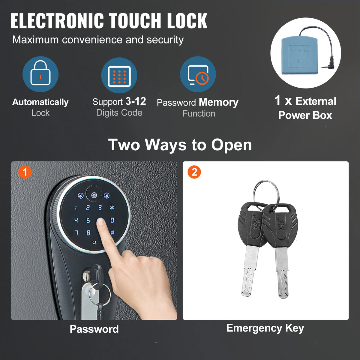 SucceBuy Digital Keypad Gun Safe Cabinet For Long Guns And Pistols