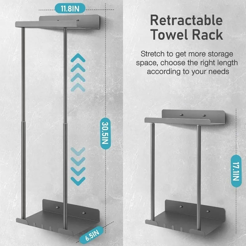 Double Stainless Steel Wall Mounted Bathroom Towel Rack