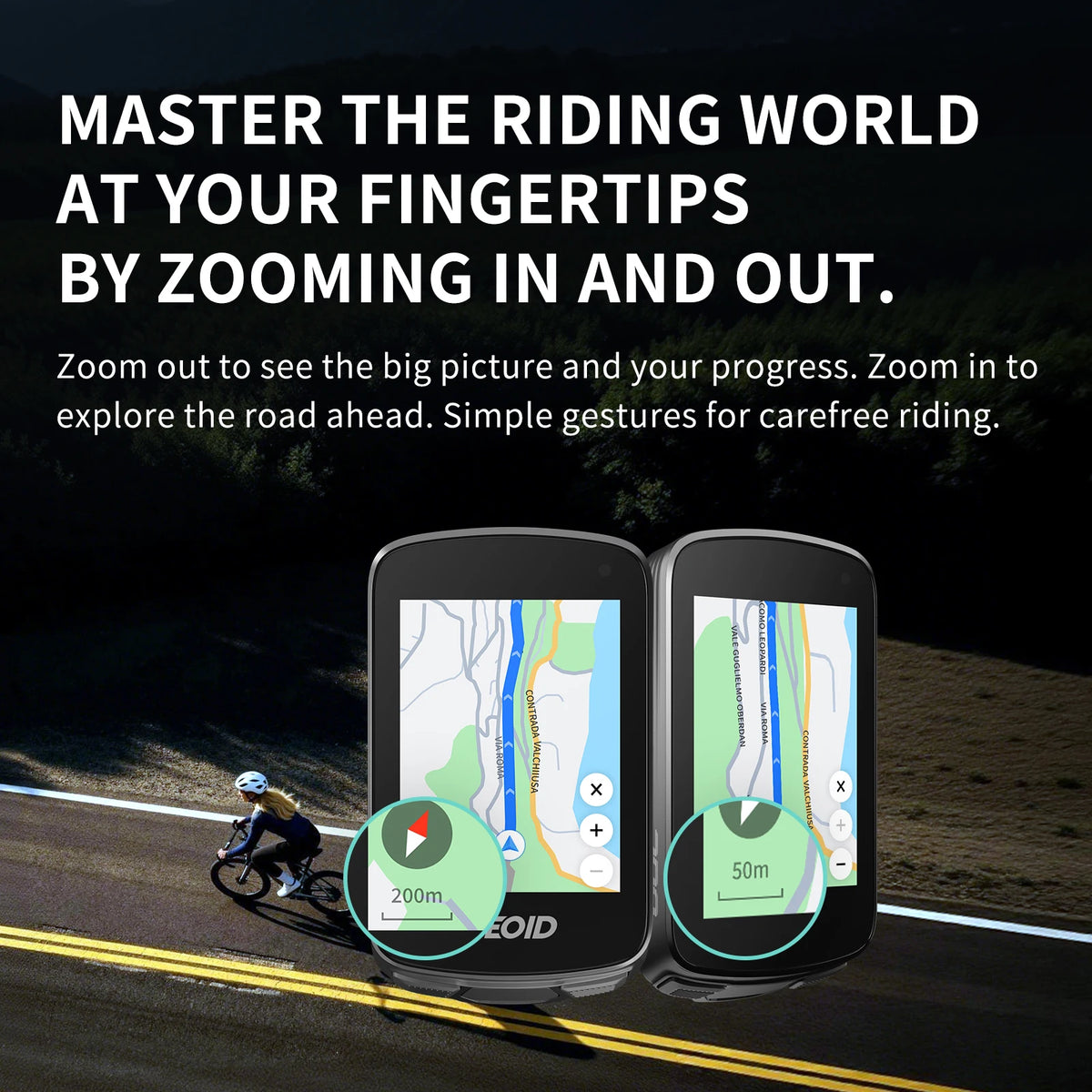 GEOID Wireless Bike Computer With Touchscreen And Map Navigation