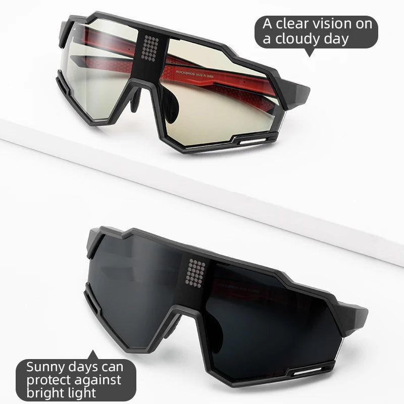 ROCKBROS Polarized Cycling Glasses UV400 Photochromic Goggles