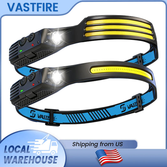 VASTFIRE 1000mAh COB LED Headlamp Induction USB Rechargeable