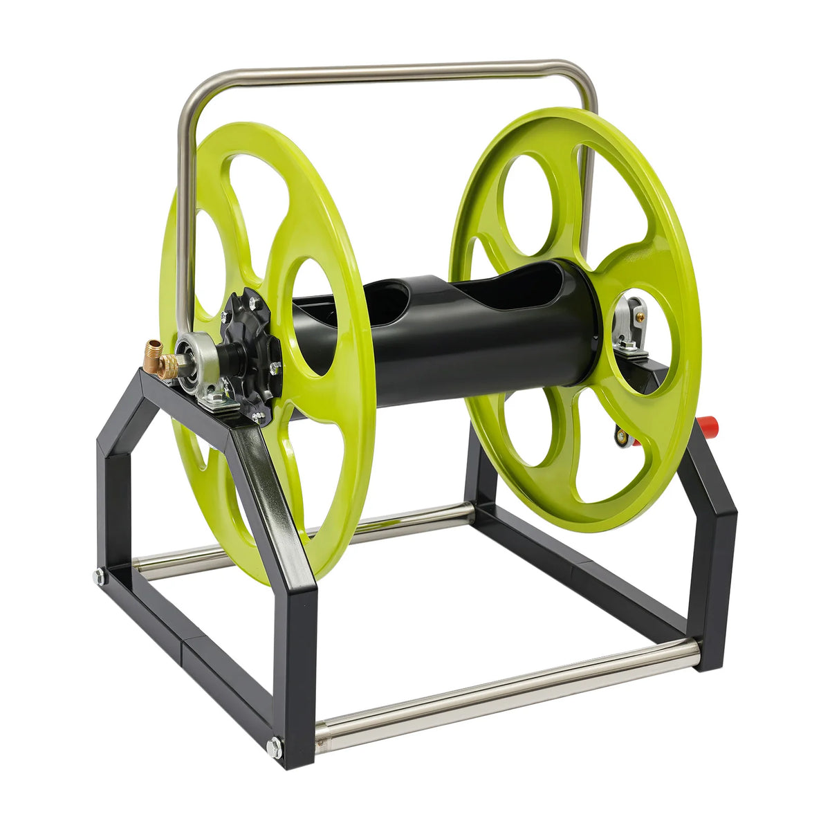 Garden Hose Reel Metal With 360 Degree Swivel Nozzle And Crank Handle