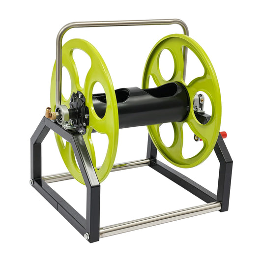 Garden Hose Reel Metal With 360 Degree Swivel Nozzle And Crank Handle