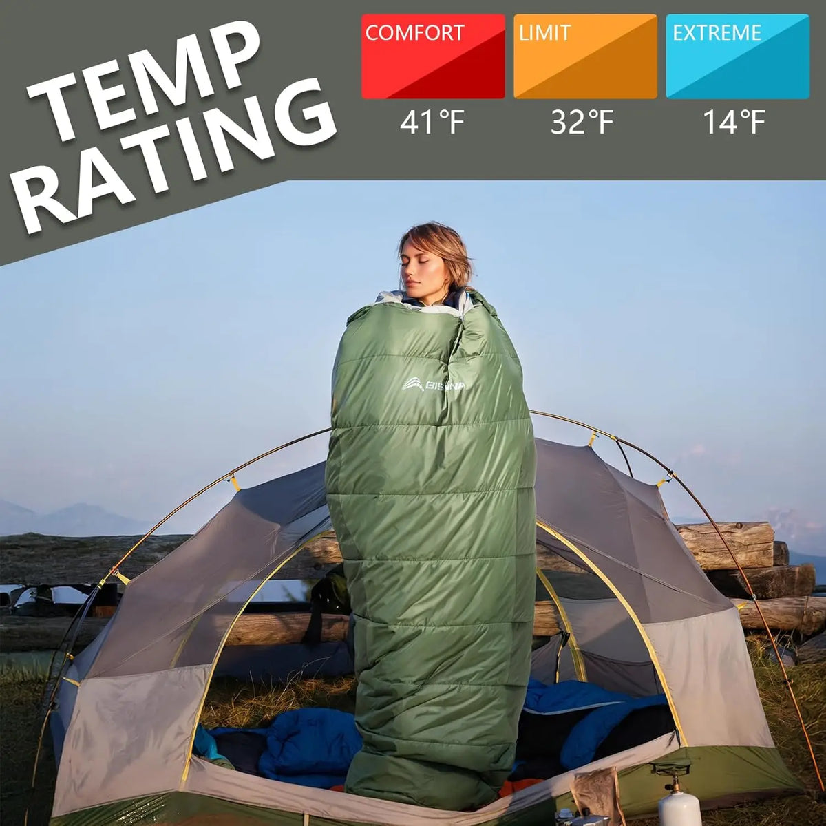 Mummy Sleeping Bag For Camping Backpacking With Compression Sack