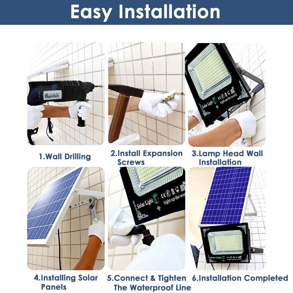 High Brightness Led Solar Flood Light With Waterproof Aluminum Panel