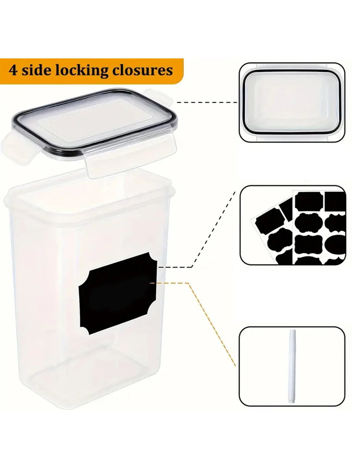 24Pcs Airtight Food Storage Containers With Labels For Flour Grains