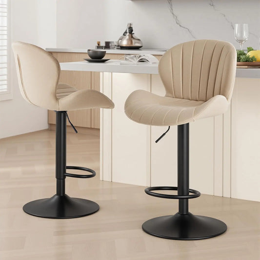 JHK Modern Set Of 2 Fabric Upholstered Dining Kitchen Chairs