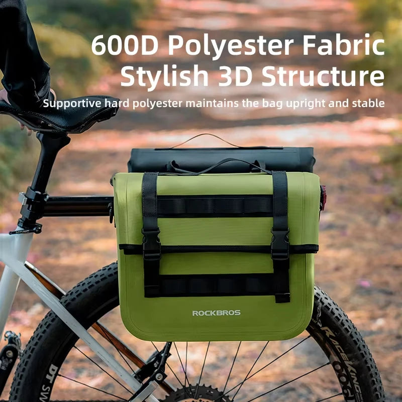 ROCKBROS Foldable Bicycle Saddle Bag Waterproof Large Capacity