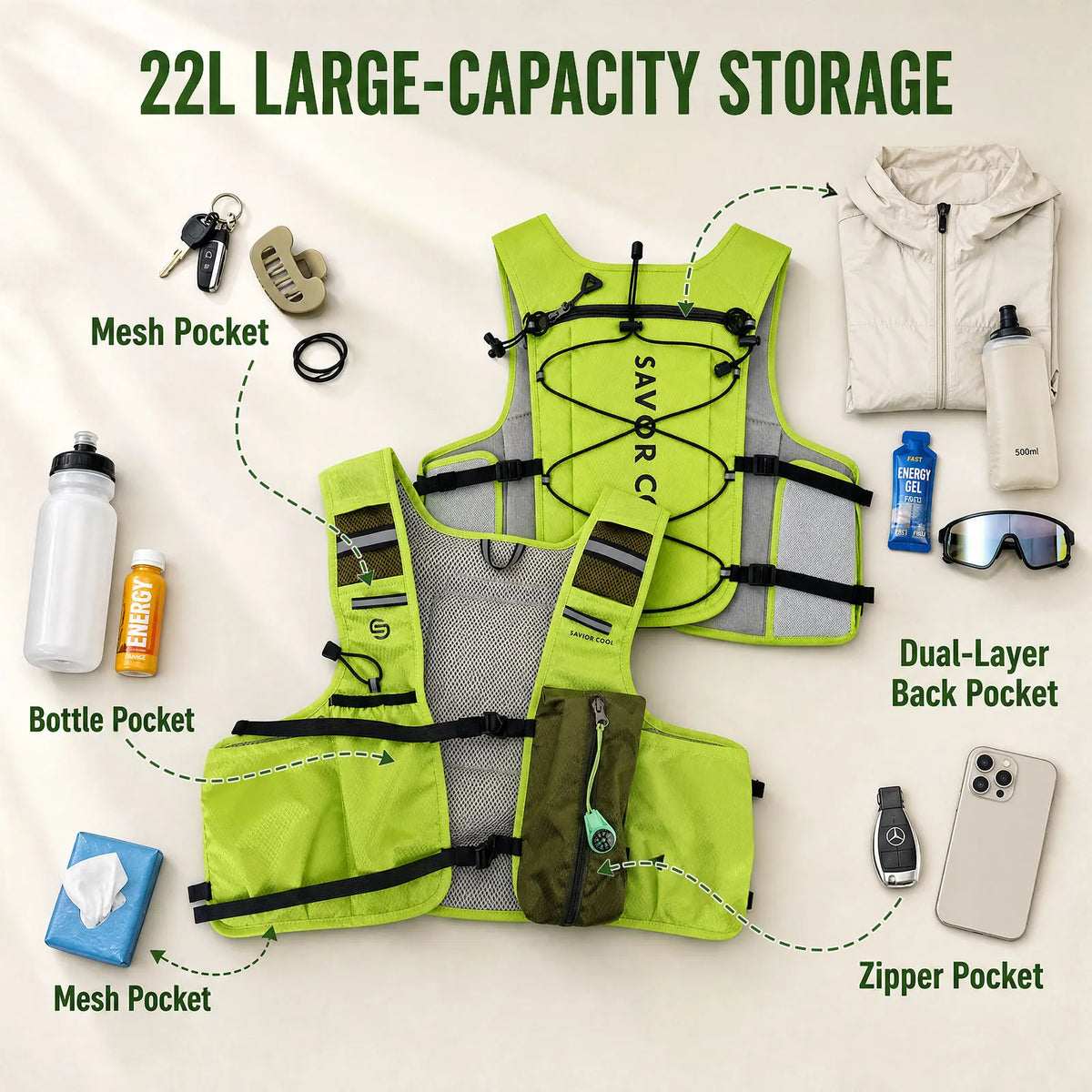 Snow Deer Tactical Cooling Vest With Integrated Water Bladder