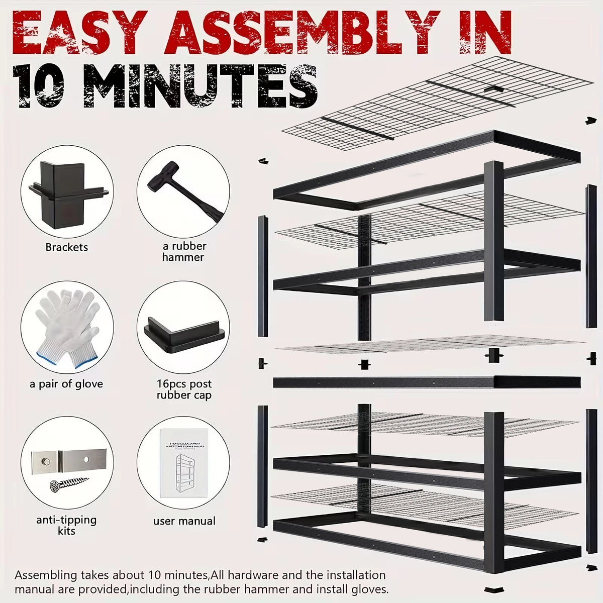 Heavy Duty Metal Storage Rack Industrial Freestanding Shelf