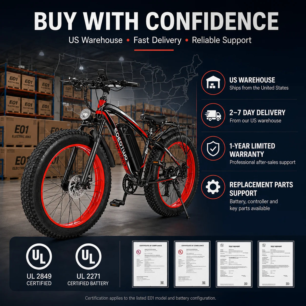 Eoeotwo Heavy Duty Ebike With Front Suspension And Rear Rack