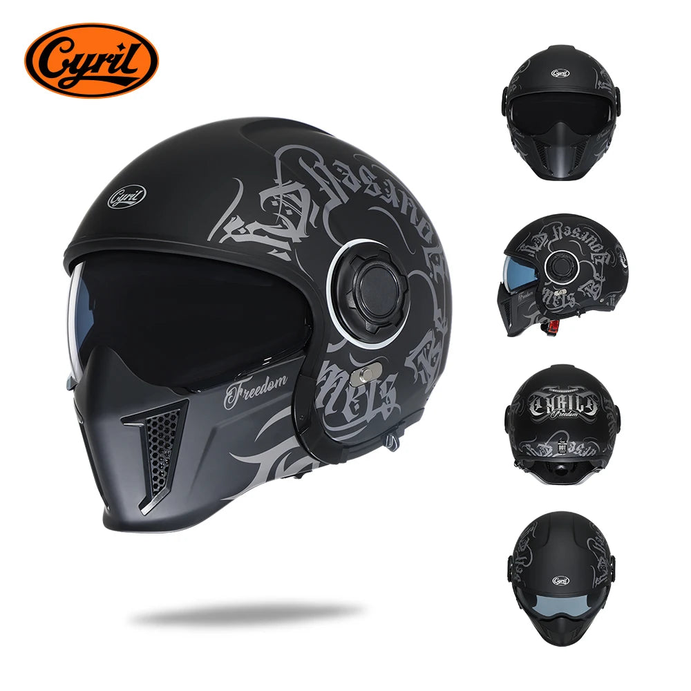 Cyril OP12A Modular Full Face Motorcycle Helmet With Dual Lens