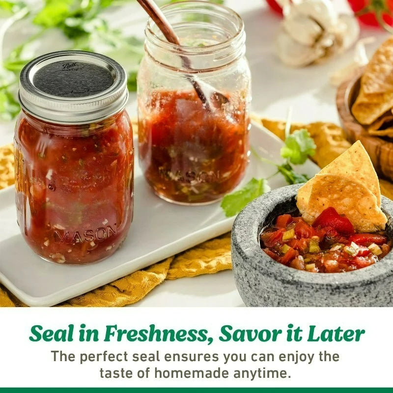 Wide Mouth Mason Jars With Lids And Rings Six Pack