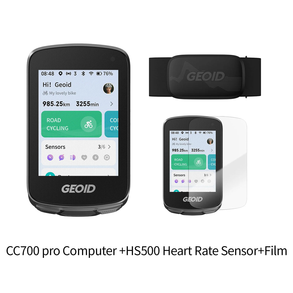 GEOID Wireless Bike Computer With Touchscreen And Map Navigation