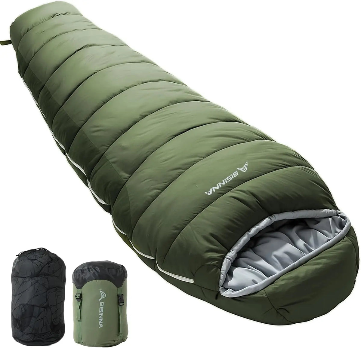 Mummy Sleeping Bag For Camping Backpacking With Compression Sack