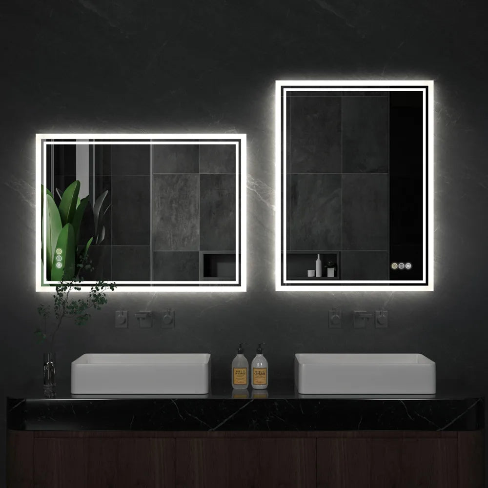 Luvodi Frameless LED Backlit Bathroom Mirror Touch Control